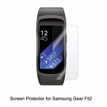 3 * película lcd transparente pet protetora de tela anti-arranhão capa de proteção para smart watch computador samsung gear fit2 2024 - compre barato