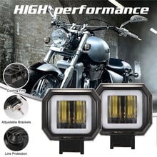 Kongyide-Luz LED cuadrada de trabajo para motocicleta, 3 ", 40W, 8000LM, cubo, cápsulas, conducción, trabajo, niebla, punto de luz, m22, 2 uds. 2024 - compra barato