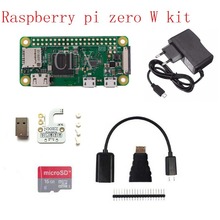 Raspberry Pi Zero W + 16GB карта + Многофункциональный USB штекер + HDMI адаптер + GPIO Header + OTG кабель + питание Бесплатная доставка 2024 - купить недорого