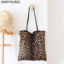 AIMIYOUNG Women Handbags Leopard Pint Shoulder Bags Ladies Fashion Tote Bags Canvas Casual Handbags Bolsa Feminina Bolsos Mujer 2024 - buy cheap