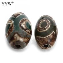 YYW-Cuentas de piedra tibetana de ojos Dzi naturales, óvalo, forma redonda, tambor, 9x1, 2mm/10x14mm, para fabricación de joyas, pulsera, regalo religioso, 5 uds. 2024 - compra barato