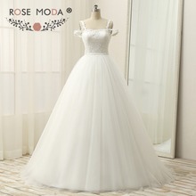 Rose Moda Princess Tulle Wedding Dress 2019 Backless Wedding Ball Gown with Lace Real Photos 2024 - buy cheap