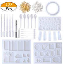 127pcs Pendant Making Silicone Molds Tools Set Stirrers Spoons Twist Drill Screw Eye Pins DIY Resin Moulds Jewelry Making 2024 - buy cheap