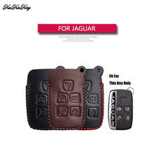 Genuine Leather Remote Keyless Car Key Case Cover Holder For Jaguar XF XK XKR X-type XE V12 Guitar Key Bag Shell For Jaguar Key 2024 - buy cheap