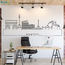 Rome Skyline City Vinyl Wall Sticker Cityscape Palace of Art Home Decoration Simple and Refined Decals Removable Gift YT1444 2024 - buy cheap