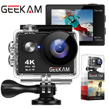 Экшн-камера GEEKAM S9R/S9, Ultra HD, 4K, 10fps, Wi-Fi, 2,0 дюйма, водонепроницаемая Спортивная камера для шлема и видеозаписи 2024 - купить недорого