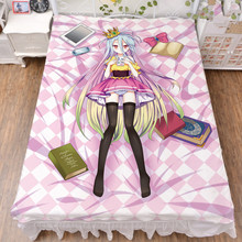 Japanese Anime NO GAME NO LIFE Characters Shiro Milk Fiber Bed Sheet & Flannel Blanket Summer Quilt 150x200cm 2024 - buy cheap