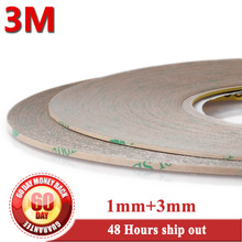 Mix 2 rolls (1mm+3mm) *55M 3M 9495LE 300LSE Double Sided Clear Strong Sticky Tape for Phone Tablet Frame Touch LCD Screen Lens 2024 - buy cheap