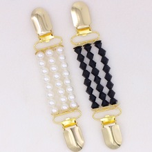 Pearl Or Black Beads Strings Brooch Clip For Sweater Shawl Keeper Collar Buckle Holder Garters Garment Accessories Jewelry 2024 - buy cheap