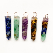 Chips Stone Beads Hexagonal Column Pendant for Necklace Accessories Diy Resin Pendant Decorations Healing Crystal Point Jewelry 2024 - buy cheap