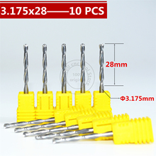 3.175mm*28mm 10pcs,Freeshipping, machine insert bit,solid carbide milling cutter,2 flutes ball nose end mill,relief woodworking 2024 - buy cheap