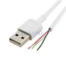 0.7M 2FT USB 2.0 A Type Male to 4 Wires Open Cable With Braid Shield for DIY OEM White 70cm 2024 - buy cheap