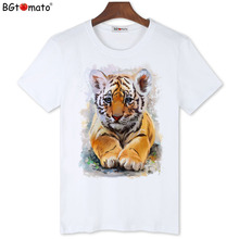 BGtomato real photos 3D t shirts tiger printing fashion summer top tees Original brand good quality casual T-shirts 2024 - buy cheap