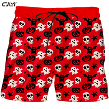 CJLM Halloween Lovely Bat Ghost Men's Shorts 3D Printed Red Pumpkin Skulls Man Personality Big Size Clothing 2024 - buy cheap