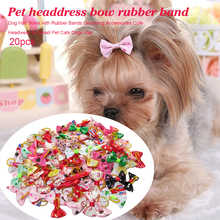 20Pcs Bowknot Cute Dog Rubber Band Handmade Pet Bow Grooming Accessories Mixed Ribbon Hair Bow Gift 2024 - buy cheap