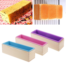 Moldes rectangulares de silicona para jabón, caja de madera, herramientas de bricolaje para hornear pan tostado, pasteles, Rosa/morado/azul, 3 uds. 2024 - compra barato