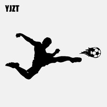 YJZT 15CM*7.2CM Football Soccer Player Vinyl Decal Car Sticker Art Sport Black/Silver C3-1691 2024 - buy cheap