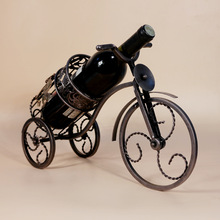 1PC café oro La alta-vintage estante del vino europeo triciclo vino de Casa decoración J2054 2024 - compra barato