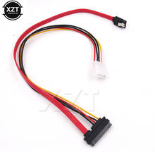 Newest 30cm SATA Combo 15 Pin Power and 7 Pin Data Cable 4 Pin Molex to Serial ATA Lead cable molex to sata power adapter 2024 - купить недорого