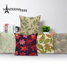 Vintage Decorative Cushion Covers Nordic Home Decor Throw Pillow Covers Plant Flowers LivingRoom Cushions Linen Pillowcase 45*45 2024 - buy cheap