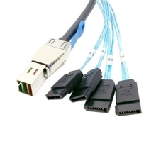 10pcs/lot External Mini SAS HD 4x SFF-8644 to 4 SATA 7PIN 6Gbps Hard Disk data server Raid Cable 100cm , By Fedex 2024 - buy cheap