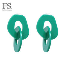 FASHIONSNOOPS Irregular Resin Drop Pendant Earrings For Women Wedding Jewelry Wholesale Charm Dangle Statement Earrings Cheap 2024 - buy cheap