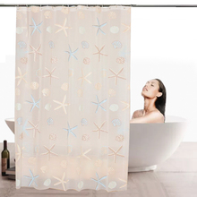 Clear PEVA Shower Curtain Modern Seaside Style Waterproof Mildew Bathroom Curtain With 12pcs Hooks Metal Grommets 180*180cm 2024 - buy cheap