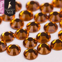 Crystal Castle 4A glass flatback rhinestone topaz non hot fix crystal none glue no hotfix strass rhinestones for 3D nail art 2024 - buy cheap