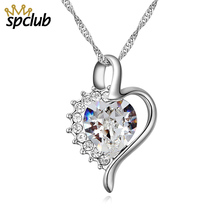 SPCLUB Crystal From Swarovski Heart Pendants Necklaces For Women Fashion Charming Necklaces Wedding Party Jewelry 2024 - buy cheap