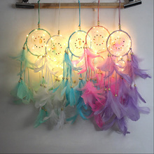 2m 20led iluminação sonho apanhador dreamcatcher presente do bebê sinos de vento crianças meninas quarto sino casa romântico pendurado decoração 2024 - compre barato