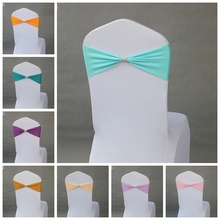 24 Colours Spandex Wedding Chair Sashes With Shiny Belt Buckle In The Middle Lycra Stretch Bow Tie Party Hotel 2024 - buy cheap