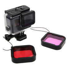 Red/ Purple Color Filter with Anti-lost Lanyard Strap for gopro Hero 5/6/7 Black Original Waterproof Housing Case Lens Cover 2024 - buy cheap