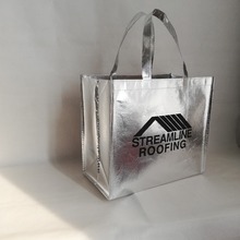 500pcs/lot Personalized Size 32Hx36x20cm Reusable Custom Shiny Metallic Shopping Tote Bags Laser Laminated Promotional Logo Bags 2024 - buy cheap