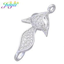 Juya DIY Fashion Jewelry Making Findings Components Supplies Cubic Zirconia Cute Fox Metal Earring Connector Charms Accessories 2024 - buy cheap