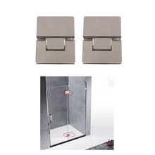2x SHOWER DOOR HINGE, GLASS TO GLASS, 180 DEGREE, STAINLESS STEEL 2024 - buy cheap