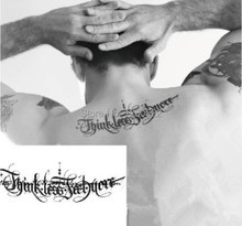 2 uds. Nuevo tatuaje temporal pegatina alfabeto tatuaje arte corporal Tatuagem temporaria tatuaje "piensa menos siéntete" 2024 - compra barato