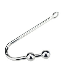 stainless steel anal beads hook hole Double balls metal butt plug metal BDSM bondage slave Dilator sex toy for man 2024 - buy cheap