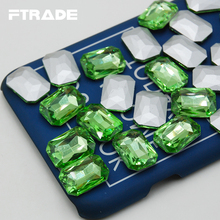 Rectangle Octagon Shape Glass Crystal Light Green Color Pointback Rhinestones 6x8mm 8x10mm 10x14mm 13x18mm 18x25mm 18x27mm 2024 - buy cheap