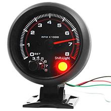 Tacômetro universal com iluminação de led, 12v, 3.75 polegadas, branco, com luz vermelha, para carros e gasolina, 0-8000 rpm 2024 - compre barato