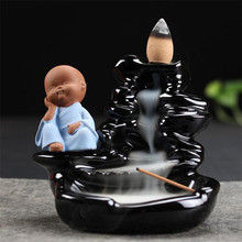 The Little Monk Ceramic Stick Incense Holder Backflow Incense Burner Home Decor Aromatherapy Buddha Censer 2024 - buy cheap