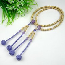 Japanese beads JUZU Shingon type Buddhist rosary or nacklace  bodhi seed and amethyst SS  Size DHL Free Shipping 2022 - compra barato
