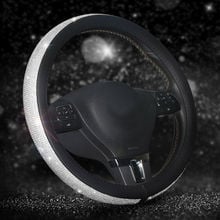 Luxury Universal Car 15 Inch Steering Wheel Cover Unique Shiny Rhinestone Bling Diamond Fashion Auto Interior Steering Covers 2024 - buy cheap