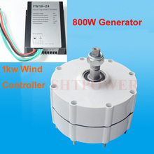 800W three phase permanent magnet generator 24v/48v AC generator low RPM with wind charge controller 24v 48v 2024 - buy cheap