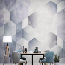 Papel tapiz decorativo, pintura de pared de fondo vintage geométrico 3D de estilo simple moderno Nórdico 2024 - compra barato