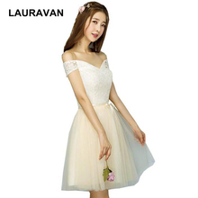 champagne lace junior short embellished bridesmaid ladies bridal maid birthday party dresses off shoulder dress 2020 for guest 2024 - buy cheap