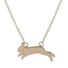 Wholesale 10Pcs 2016 New Cute Hop Bunny Rabbit  Women's Pendants Necklaces Silver Gold-color Link Chain Casual Freedom Jewelry 2024 - buy cheap