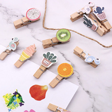 10pcs/pack Mini Flamingo Cat Cartoon Spring Wood Clips Fruit Wood Clips Paper Photo Clip Craft Decoration Clips Clothespin 2024 - buy cheap