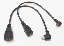 Cable Micro USB con ángulo recto de 90 grados, extensión macho a hembra, M/F, sincronización de datos, carga de energía, 25CM, envío gratis, 2 uds. 2024 - compra barato