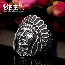 Beier new store 316L Stainless Steel and partgold ring top quality USA Indiana Motorcycle Rider Fashion Men's Ring LLBR8-231R 2024 - buy cheap