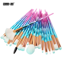 MAANGE 20Pcs/Kit Diamond Makeup Brushes Set Powder Eye Shadow Foundation Blend Blush Lip Cosmetic Beauty Soft Make Up Brush Tool 2024 - buy cheap